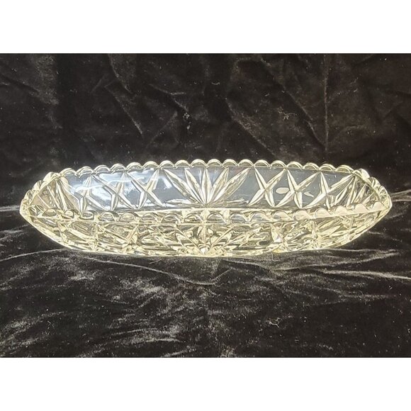 Vintage 1950's Pressed Glass "Prescut Pattern" Candy Dish - Picture 1 of 13